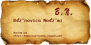 Bánovics Noémi névjegykártya